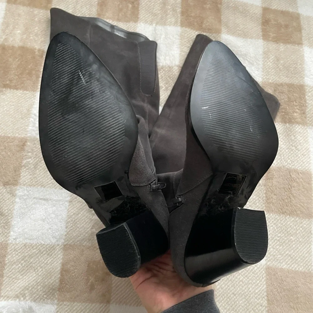 Design Lab Lord & Taylor Dark Gray Over the Knee Heel Boots 8.5 Womens NWOT